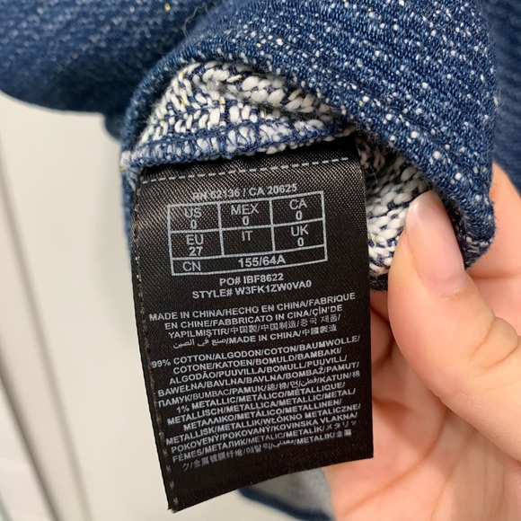 SOLD GUESS Indigo Cap-Sleeve Boucle Dress - Picture 14 of 15